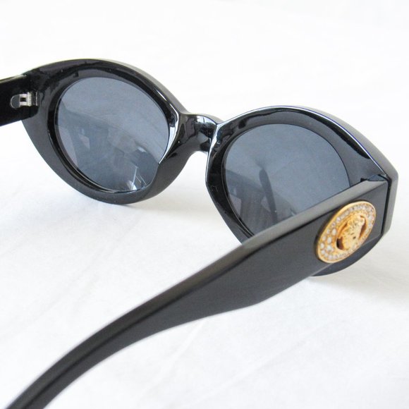 VERY RARE! AUTHENTIC VTG 1990’S GIANNI VERSACE BLACK DESIGNER SUNGLASSES CZ - Picture 5 of 15